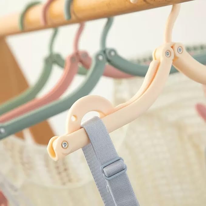 10Pcs Multicolor Travel Hangers, Portable Folding Clothes Hanger Foldable Drying Rack for Camping Home Use