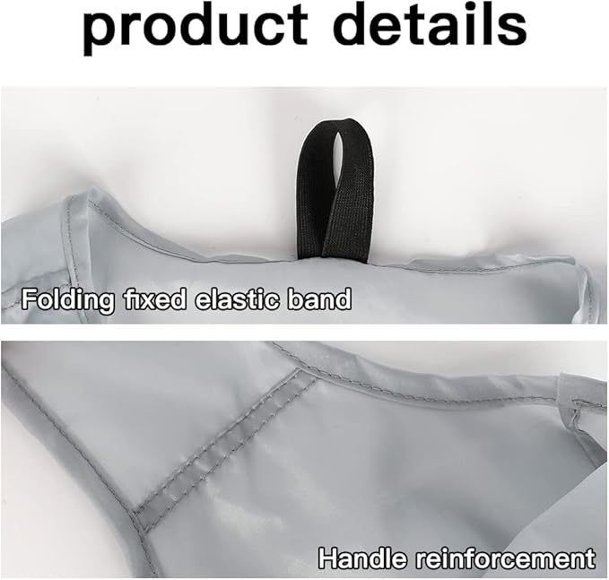 Aricsen 20 Pack 15x4.5x15 Inch Grey Reusable Shopping Bags with Handles Bulk, Foldable Xlarge Grocery Bags Heavy Duty 50 LBS Machine Washable for Pocket Nylon Tote, Polyester Fabric Cloth
