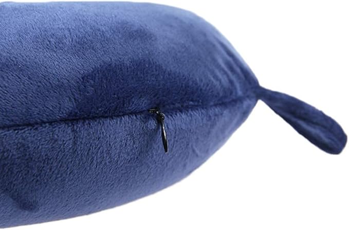 Travel Pillow, 100% Pure Memory Foam Neck Pillow, Suitable for Airplanes, Cars, Trains, Office Naps, Home Lounge Chairs, Removable and Washable Pillow Cover (Blue)