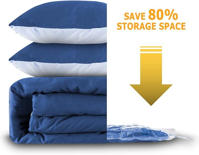 MEIQIHOME Vacuum Storage Bags, Space Saver Sealer Bags,Vacuum seal bags for clothing, Pillows, Comforters, Blankets, Bedding,Travel,6 XXL