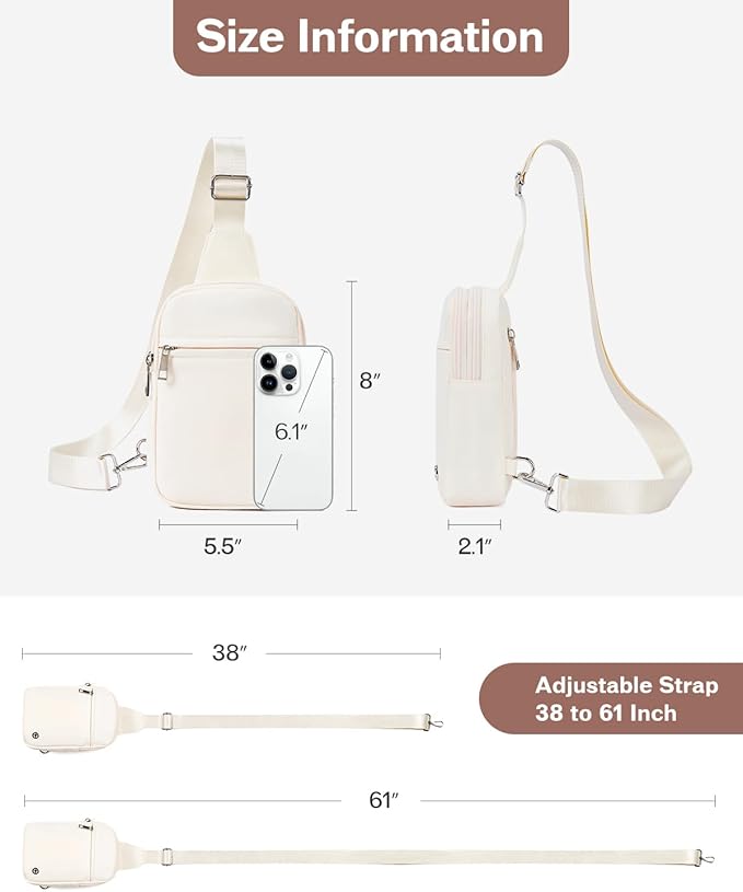 CHOLISS Small Sling Bag for Women and Men, Crossbody Bags Trendy Fanny Packs Chest Bag with Extended Strap