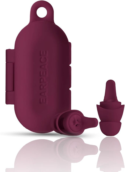 EARPEACE Everyday Noise Control & Noise Reduction Ear Plugs - High-Fidelity Earplugs, Comfortable & Reusable Earplugs for Travel, Sleep, Work, Snoring Blocking, Includes Carrying Case - Sugared Berry