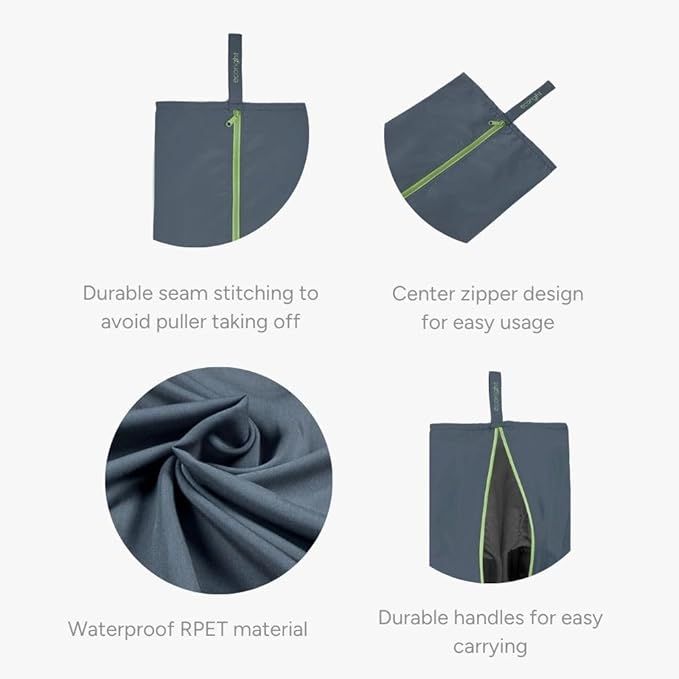 Ecoright Shoe Bags for Travel, Set of 2, 100% Recycled Water-Resistant Zipper Pouch Bags, Shoe Bags for Storage, Travel Essentials for Men & Women