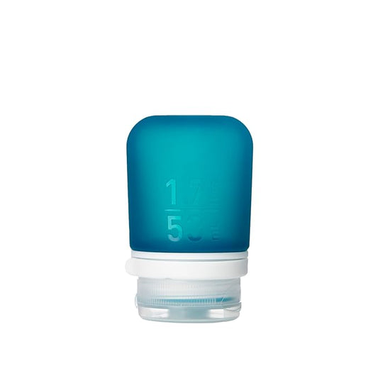 humangear GoToob+ (Small) | Refillable Silicone Travel Bottle | Locking Lid | Food-Safe Material | Teal, Small (1.7 fl.oz; 53ml)