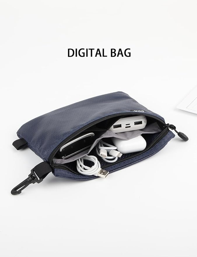 GOX Small Toiletry Bag for Men Bulk Cosmetic Bag Dopp Kit Carry On Zipper Pouch Organization Nylon Small Packing Sack Waterproof (Navy)