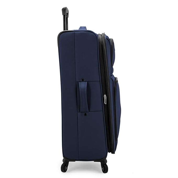 U.S. Traveler Anzio Softside Expandable Luggage with Spinner Wheels, Navy, 30-Inch Large