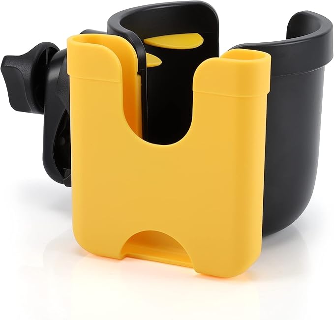 Accmor Stroller Cup Holder with Phone Holder, Bike Cup Holder, Universal Cup Holder for Uppababy Nuna Doona Strollers, 2-in-1 Cup Phone Holder for Stroller Bike Wheelchair Walker Accessory