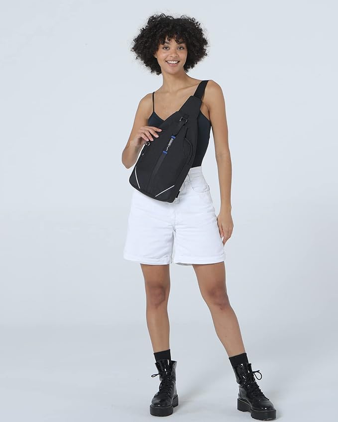 WATERFLY Medium Crossbody Sling Backpack Anti Theft Backpack for Traveling Chest Shoulder Bag