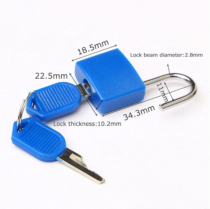8 Pcs Luggage Locks with Keys, Locker Lock Small Luggage Padlocks, Suitcase Locks Metal Keyed Padlock for School Gym 8X Multicolor