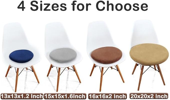 Sigmat Memory Foam Seat Cushion Anti-Slip Soft Round Chair Pad 18 Inch Camel