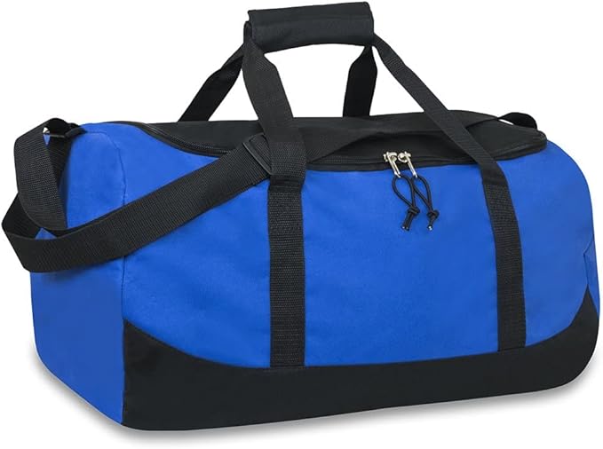 30 Liter, 17 Inch Canvas Duffle Bags for Men and Women – Travel Weekender Overnight Carry-On Shoulder Duffel Tote Bags (Blue)