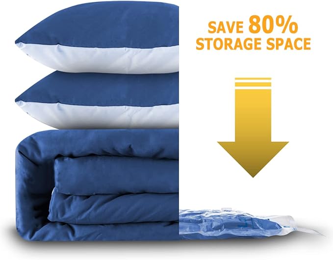 Vacuum Storage Bags, Small Space Saver Sealer Bags, Airtight Compression Bags for Clothes, Pillows, Comforters, Blankets, Beddings, Pack of 10