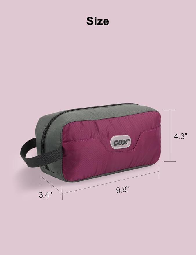 GOX Travel Small Toiletry Bag for Men Nylon Dopp Kit Medicine Bag Travel Organizer Pouch Shave Kits for Teens Toiletry Essentials Bathroom Compact Purple 9.8 * 4.3 * 3.3 Inches