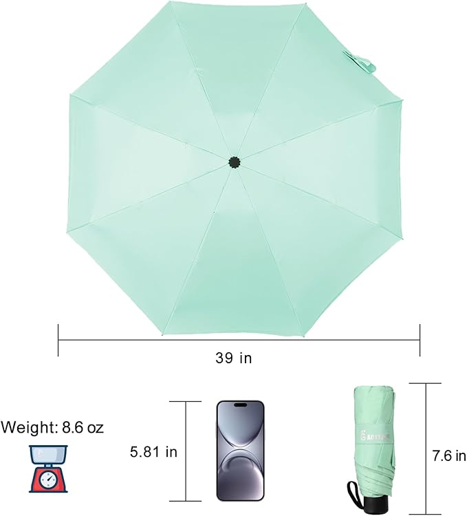 GAOYAING Compact Travel Umbrella with Case Sun&Rain Lightweight Small and Compact Suit for Pocket