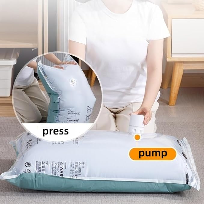 Vacuum Storage Bags for Clothing - NeatNest 6 pack Large Flat Bags (31.5"×39.4") for Comforters, Blankets, and Winter Clothes, Airtight Compression with Vacuum or Hand Press, Durable and Reusable