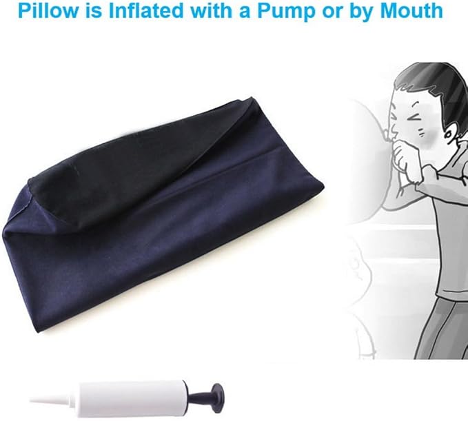 Inflatable Rocking Pillow, Bed Wedges & Body Positioners Pillow, Body Position Cushion, Surface Flocking for Sleeping Traveling Yoga (Breads Shape)