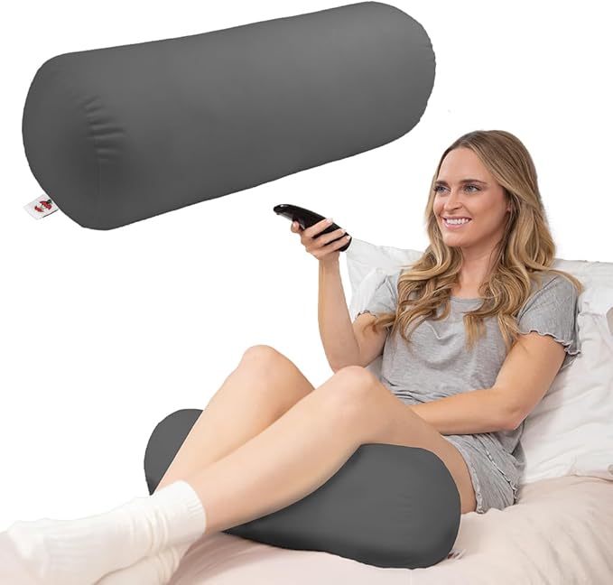 Core Products Jackson Roll Orthopedic Bolster Pillow - Neck, Back, Leg, Knee & Arm Support – Cervical & Lumbar Roll for Pain Relief, Spinal Alignment & Travel Comfort for Bed or Chair- Gray