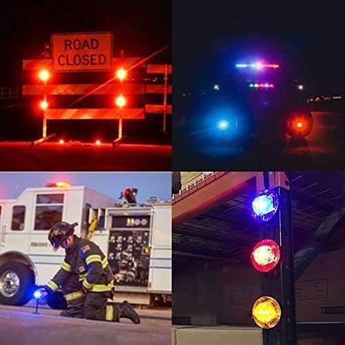 LED Road Flares Roadside Flashing Emergency Lights Beacon with Magnetic Base for Vehicle and Outdoor Sports..(scarlet)