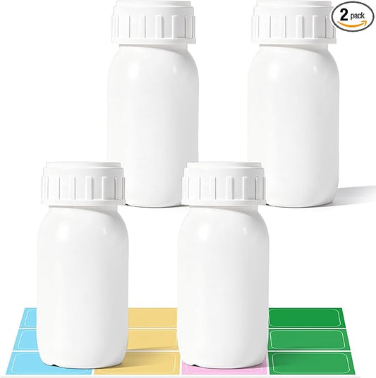 4Pack 1.7oz (50ml) Clear Plastic Small Travel Squeeze Bottles - Empty Containers with Lids, EVOH High Barrier Leak Proof Storage for Toiletries, Samples & Pills