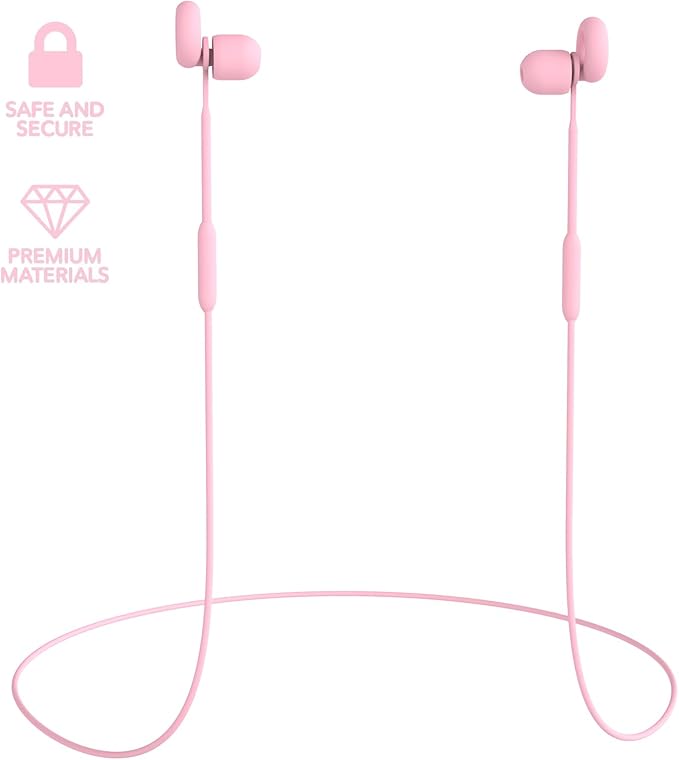Earplug Lanyard [2 pcs] with Magnetic Tug-Resistant Safety Cord, Flexible Silicone Lanyard with Most Earplugs with Removable Tips Compatible(Pink)