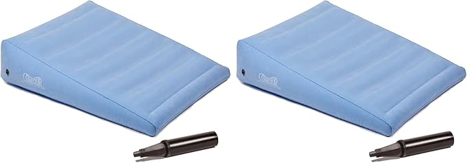 Contour Inflatable Back Support Relief Bed Wedge Cushion - Extended Length, Gradual Incline Wedge, (32 x 24 x 7) (Pack of 2)