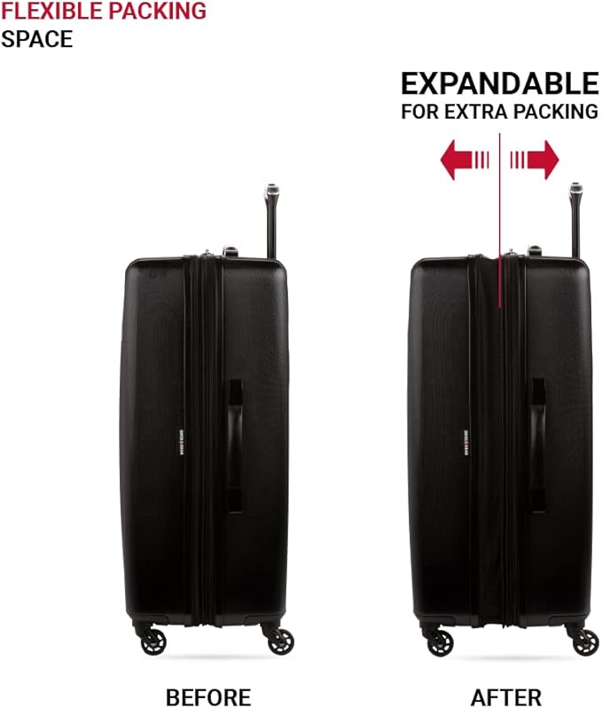 SwissGear 8018 Expandable Luggage, Hard Shell Large Luggage with Spinner Wheels
