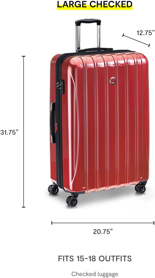 DELSEY PARIS Helium Aero Hardside Expandable Luggage with Spinner Wheels, Plum, 3-Piece Set (21/24/28)