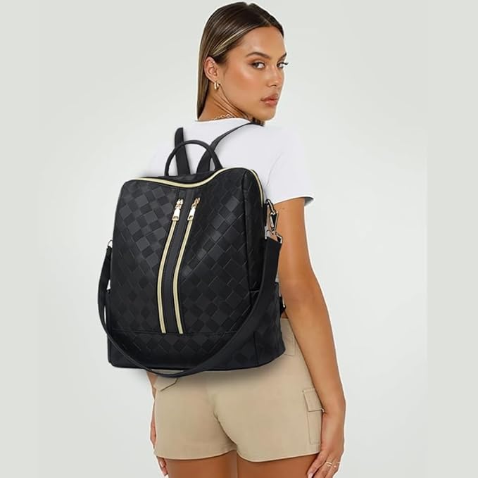 Makes Backpack Purse for Women PU Leather Travel Satchel Handbag Convertible Design Bag with Purse 2 Piece