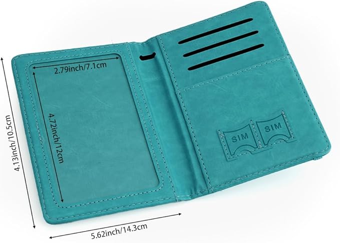 Passport Holder for Travel, Passport Holde Passport Cover Wallet Travel Passport Holders Must Haves for Women Men, PU Leather Passport Book Card Holder Case,Travelling Essentials, Green