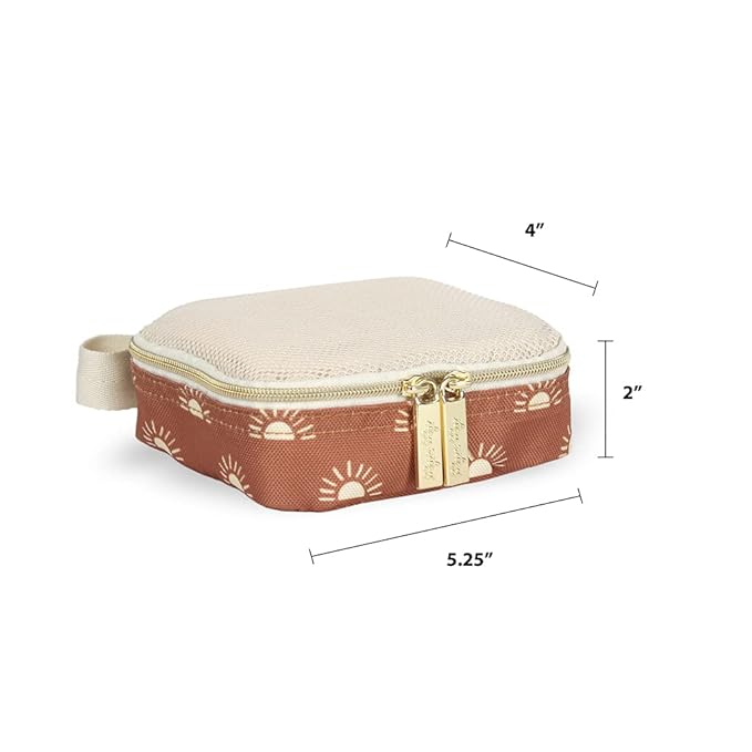 Itzy Ritzy Packing Cubes for Travel – Set of 3 Packing Cubes or Travel Organizers – Each Cube Features a Mesh Top, Double Zippers and a Fabric Handle (Terracotta Sunrise)