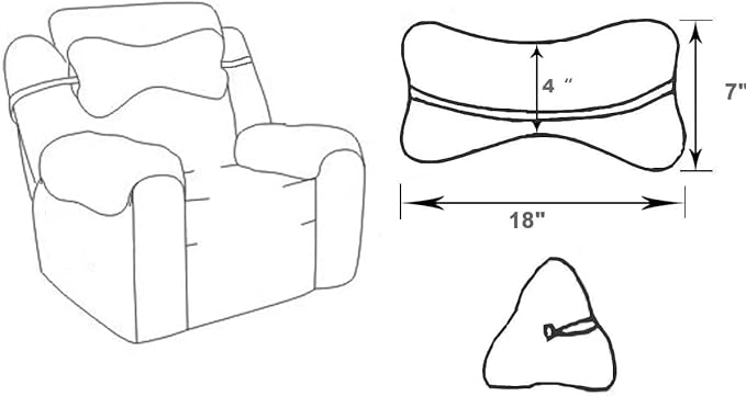 Recliner Headrest Pillow, Head Pillow for Sofa, Recliner Neck Pillow, Bone Couch Neck Pillow for Pain Relieve(Grey)