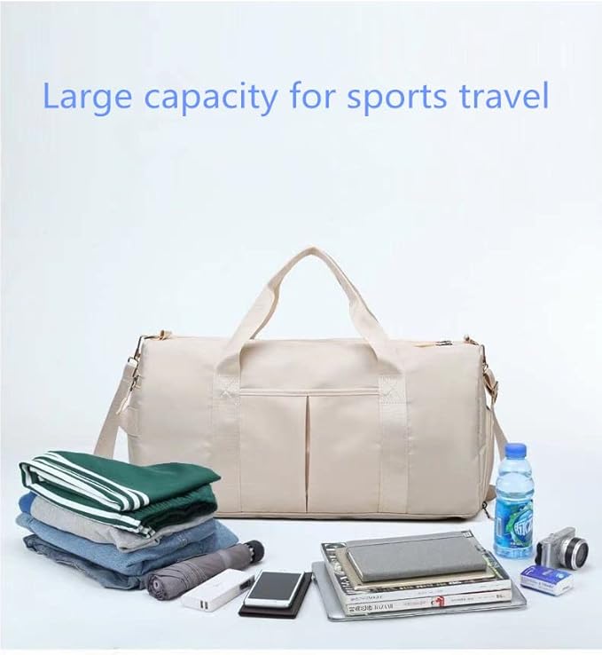 Men and Women's Travel Bag With Shoe Compartment Sports Tote Gym Bag Weekender Overnight Shoulder Bag
