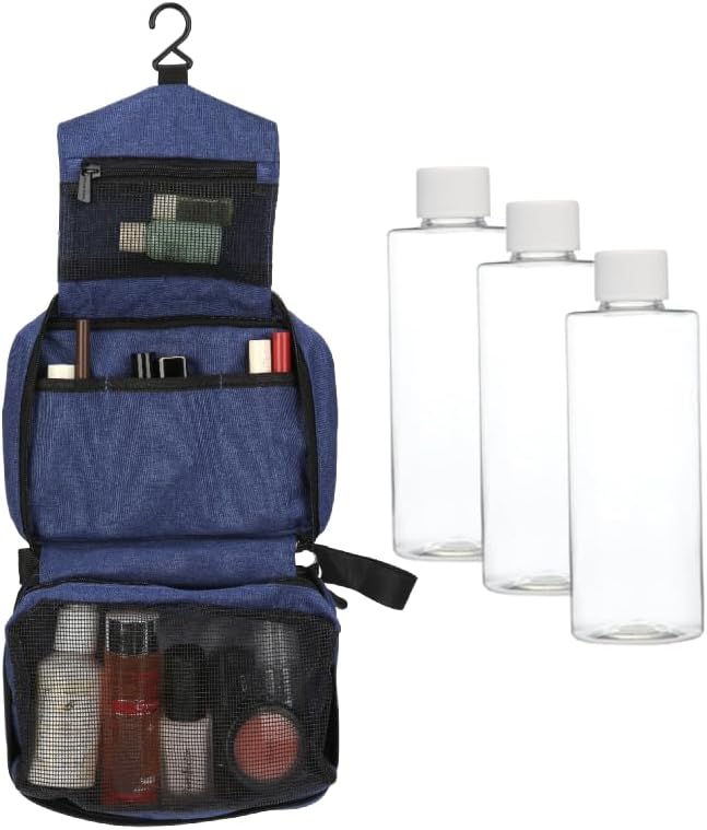 Cadet Home Solutions Refillable Clear Bottles (Plastic Screw-Top 3pack 4oz bottles) for Travel, School, Home or Office