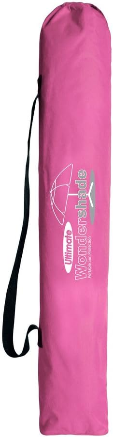 Wondershade Ultimate Portable Sun Shade Umbrella – Lightweight Adjustable Outdoor Patio & Beach Umbrella with Tripod Base (Pink)