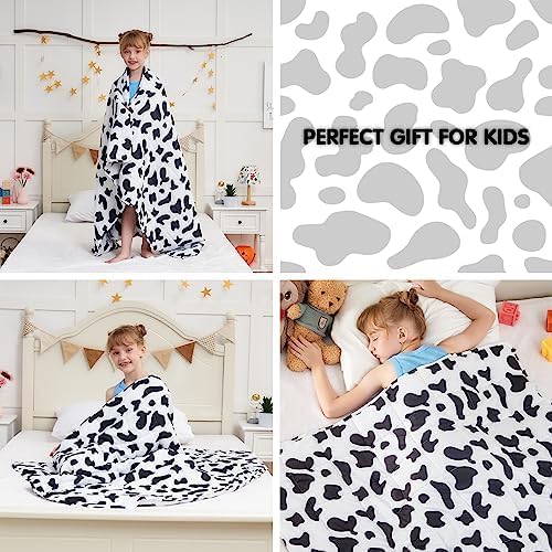 yescool Cow Print Weighted Blanket 10 Pounds Twin Cooling Weighted Lap Blanket, Heavy Blanket, Comfortable Weighted Throw Blanket Gifts for 80-110lbs, 40"x60"