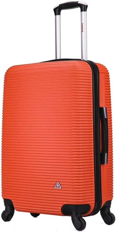 InUSA ROYAL Hardside Spinner Luggage with Ergonomic Handles | Spacious Travel Suitcase with Four Spinner Wheels and Studs | 24 Inch Medium Hardside Spinner Luggage | Orange