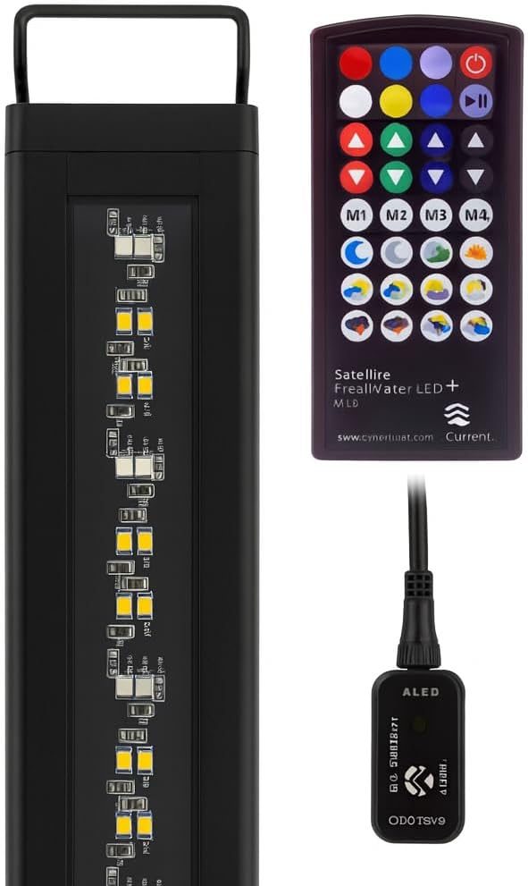 CURRENT USA 72" Satellite Color RGBW Full-Spectrum LED Aquarium Light - Freshwater, Wireless 24-Hour Timer, Adjustable Tank Mounts (4514)