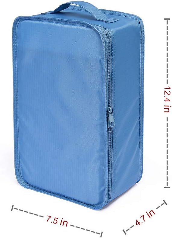 Travel Shoe Bags, Foldable Waterproof Shoe Puches Organizer-Double Layer (Sea Blue2)