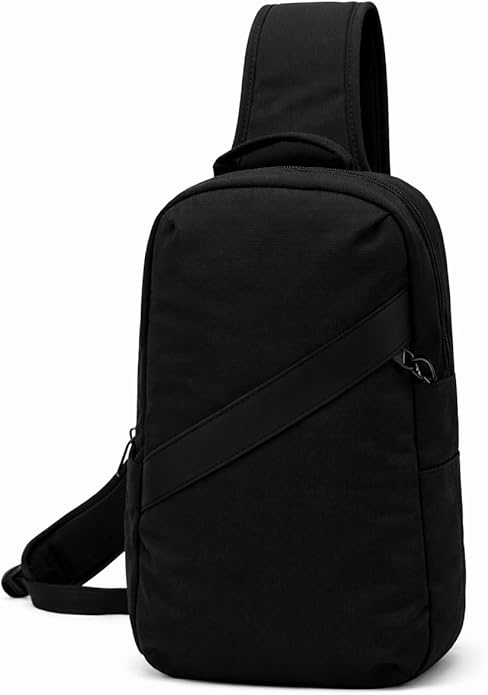 Anti-Theft Classic Crossbody Sling Bag, RFID-Blocking, Slash-Resistant with Locking Zippers for Travel & Everyday City Use | RFID Blocking, Locking Zipper, Slash-Resistant, Locking Strap, Ambidextrous Wear