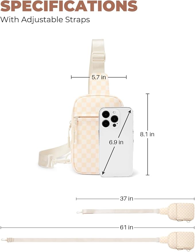 CHOLISS Small Sling Bag for Women and Men, Crossbody Bags Trendy Fanny Packs Chest Bag with Extended Strap