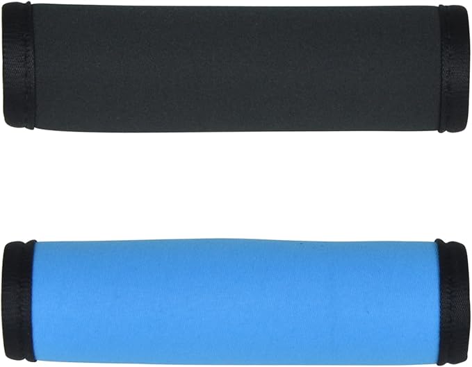 2pcs Neoprene Luggage Handle Wraps, Detachable Handle Covers Bright Suitcase Identifier for Travel Bag/Beach Bag/Backpacks (2Pcs-Black & Blue)