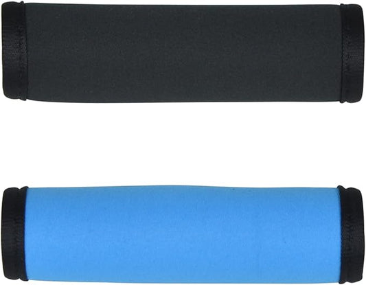 2pcs Neoprene Luggage Handle Wraps, Detachable Handle Covers Bright Suitcase Identifier for Travel Bag/Beach Bag/Backpacks (2Pcs-Black & Blue)