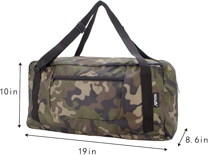 HOLYLUCK Foldable Travel Duffel Bag For Women & Men Luggage Great for Gym (jungle camo)