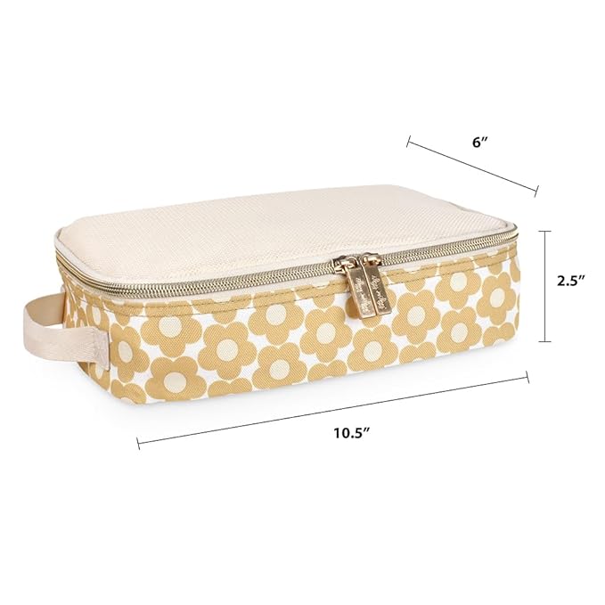 Itzy Ritzy Packing Cubes for Travel – Set of 3 Packing Cubes or Travel Organizers – Each Cube Features a Mesh Top, Double Zippers and a Fabric Handle (Milk & Honey)
