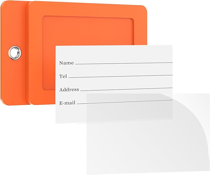 Gostwo 2 Pack Luggage Tags for Suitcases, 26 Initial Letter Travel Luggage Baggage Identification Labels ID Tag Fully Bendable Tags with Stainless Steel Loop (Orange) (Letter H)