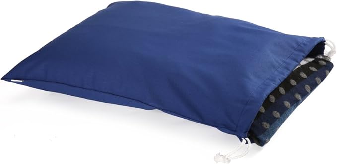 100% Cotton Canvas Travel Laundry Bag, 2-Pack (Large, Navy)