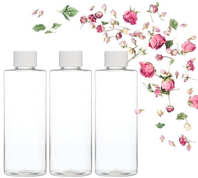 Cadet Home Solutions Refillable Clear Bottles (Plastic Screw-Top 3pack 4oz bottles) for Travel, School, Home or Office