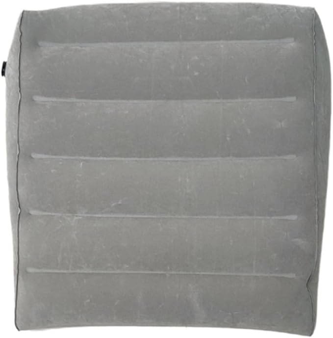 QISHENG Inflatable Wedge Pillow - Lightweight Travel Wedge Pillow for Sleeping, Reading, Camping, Back Pain Relief, Post-Surgery, Snoring and Leg Support, Ideal Sleep Wedge for Adults, Grey