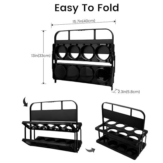 Bodaon 8 Cup Drink Carrier with Handle, Plastic Cup Carriers for Drinks, Drink Holder for Car, Take Out Delivery Drivers Accessories, Portable Foldable Reusable Mobile, Use for Food Delivery Bag,