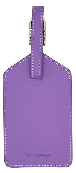 Light Purple Genuine Top Grain Leather Luggage Tag